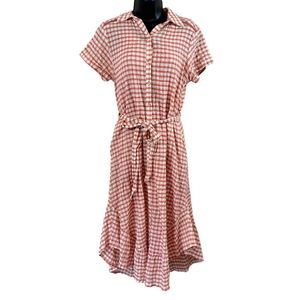 ANTHROPOLOGIE Maeve Finley Gingham Shirt Dress